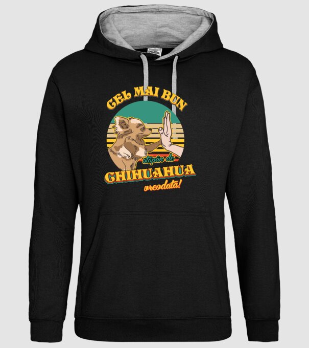 Cel mai bun stăpân de Chihuahua vreodată! model negru pe tricou
