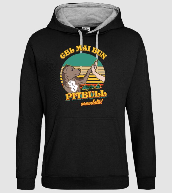 Cel mai bun stăpân de pitbull vreodată! model negru pe tricou