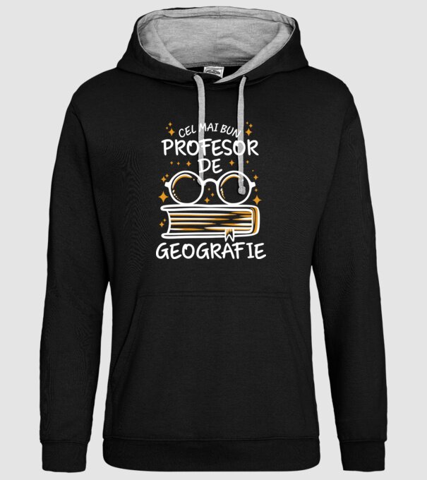 Cel mai profesor geografie model negru pe tricou