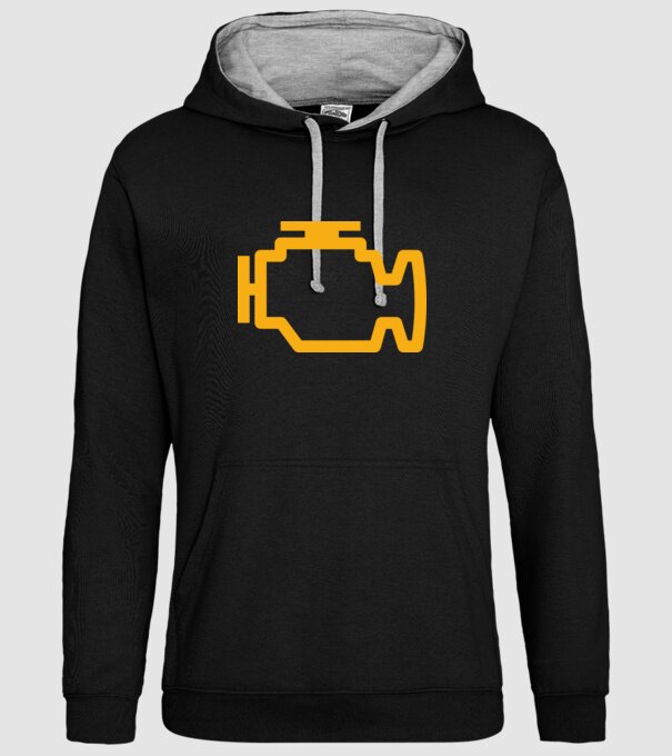 check engine model negru pe tricou
