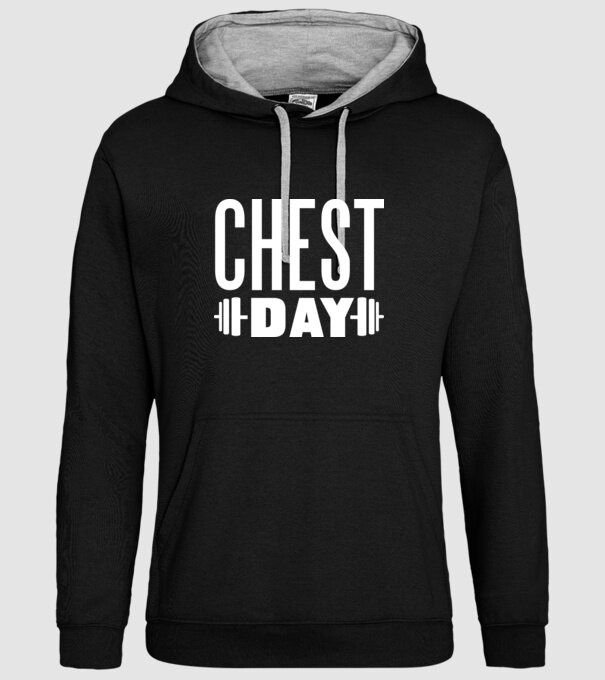 Chest day model negru pe tricou