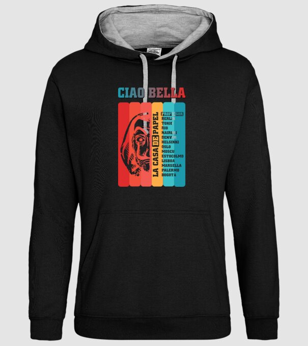 ciao bella retro model negru pe tricou