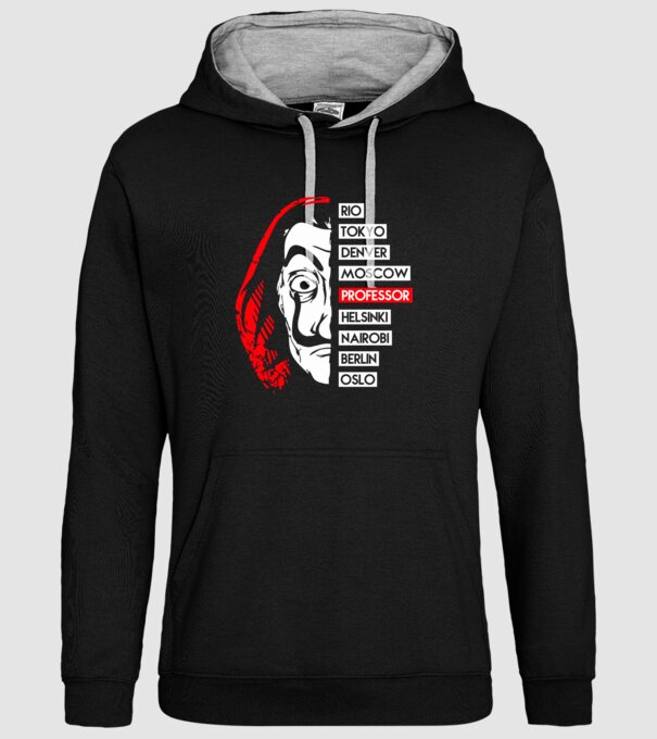 classic logo la casa de papel model negru pe tricou