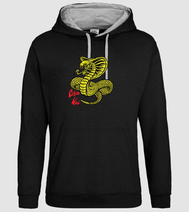cobra kai logo color model negru pe tricou
