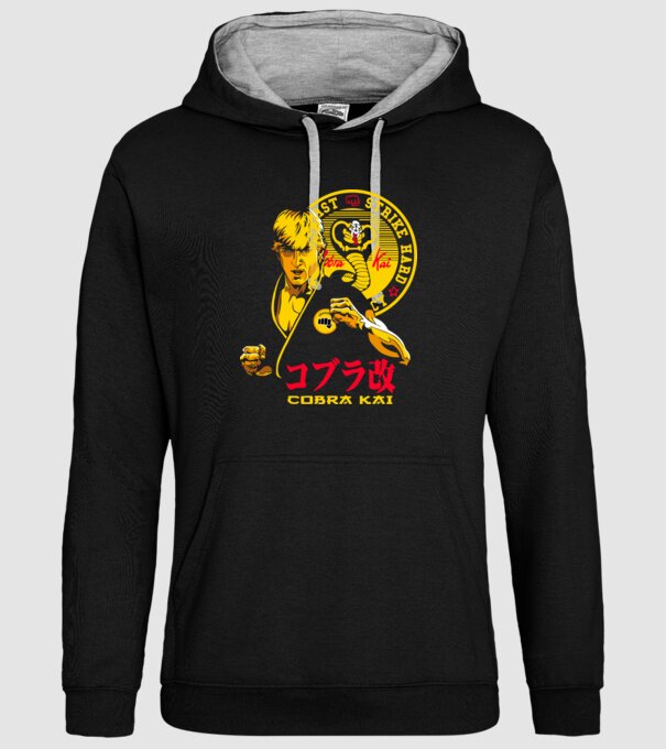 cobra kai poster model negru pe tricou