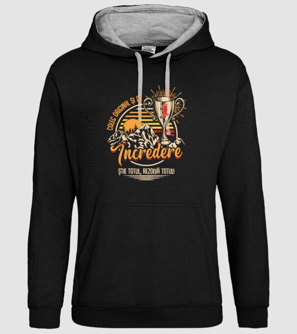coleg original și de încredere model negru pe tricou
