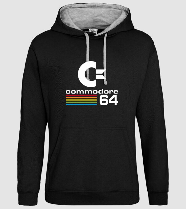 Commodore 64 logo on black model negru pe tricou
