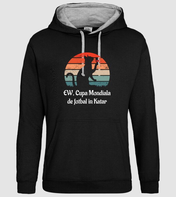 Cupa Mondiala de fotbal în Katar model negru pe tricou
