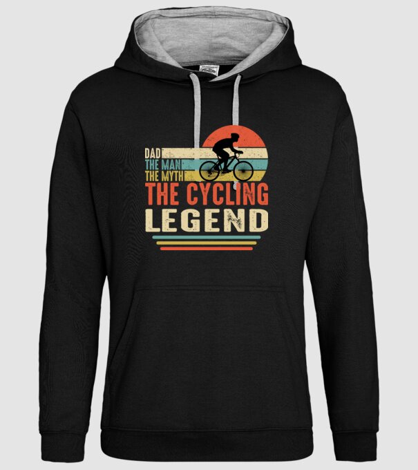 Dad the man, the myth, the cycling legend model negru pe tricou