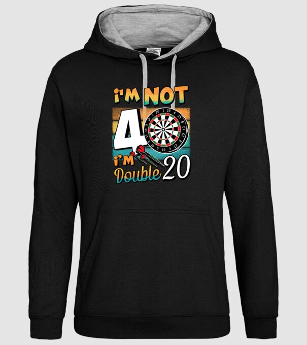 Darts Birthday 40 years old model negru pe tricou