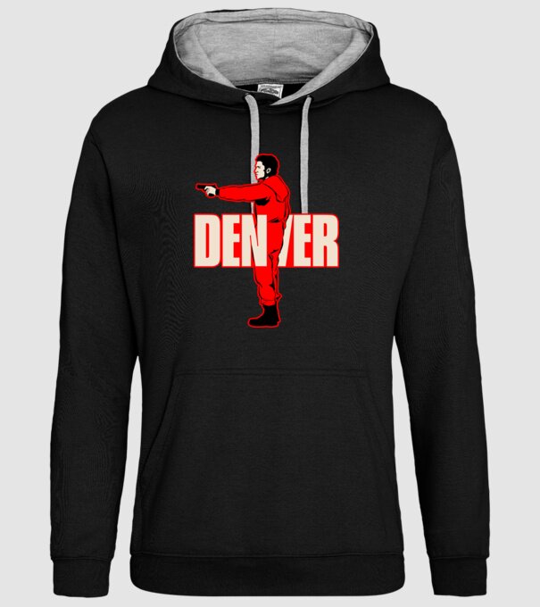 denver la casa de papel model negru pe tricou