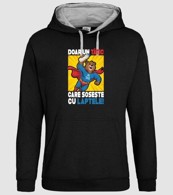 Doar un Tătic Care sosește cu laptele model negru pe tricou