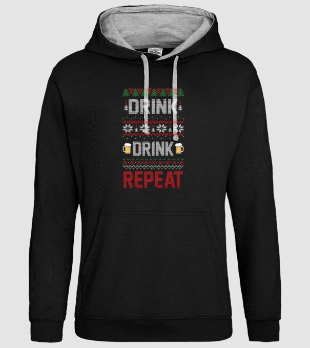 Drink drink repeat model negru pe tricou