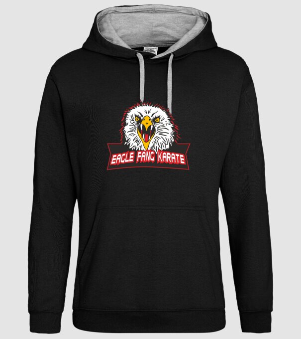 eagle fang karate cobra kai model negru pe tricou