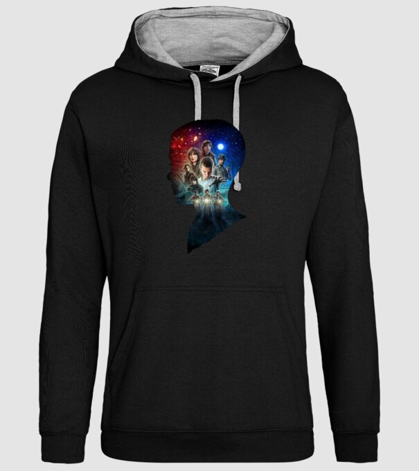 eleven poster head2 model negru pe tricou