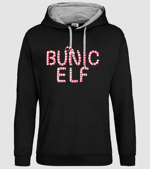 bunic elf model negru pe tricou