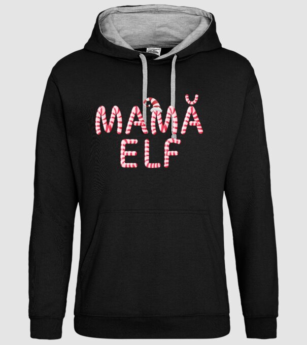 mamă elf model negru pe tricou