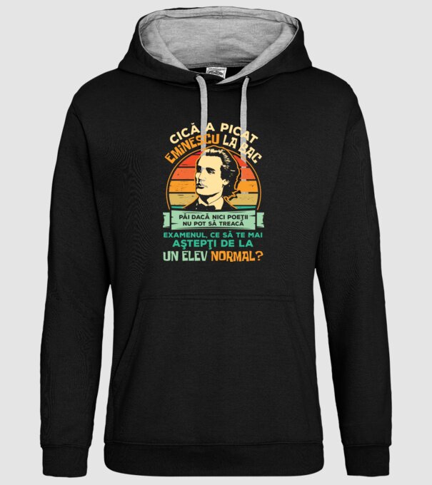 Eminescu model negru pe tricou