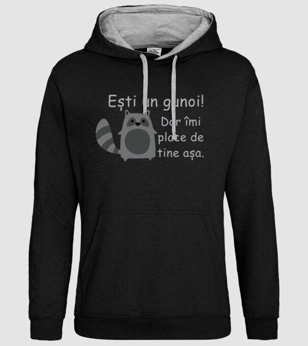 ești un gunoi! dar îmi place de tine așa model negru pe tricou