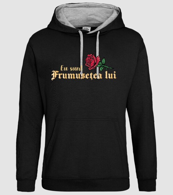 eu sunt frumusețea lui model negru pe tricou