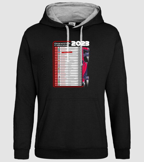 F1 Calendar TBA model negru pe tricou