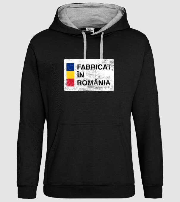 Fabricat în România model negru pe tricou