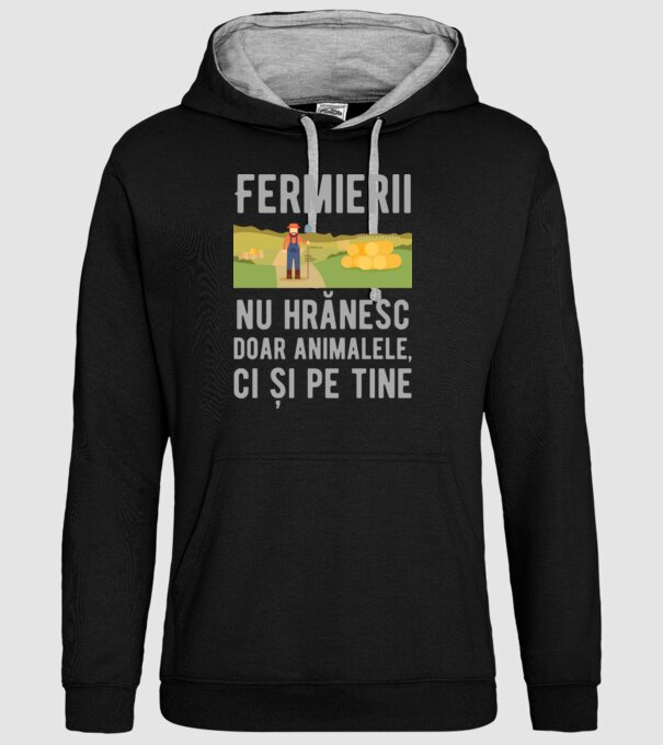 Fermierii nu hrănesc doar animalele, ci și pe tine model negru pe tricou