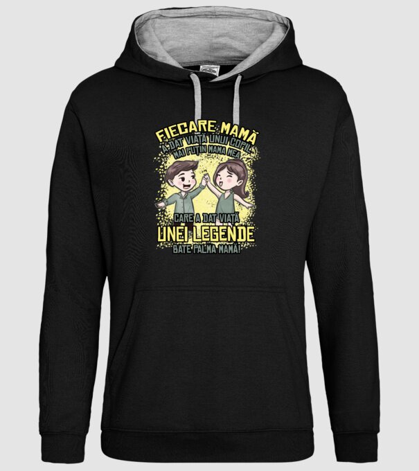 Fiecare mamă a dat viață unui copil, mai puțin mama mea, care a dat viață unei legende. Bate palma mamă! model negru pe tricou
