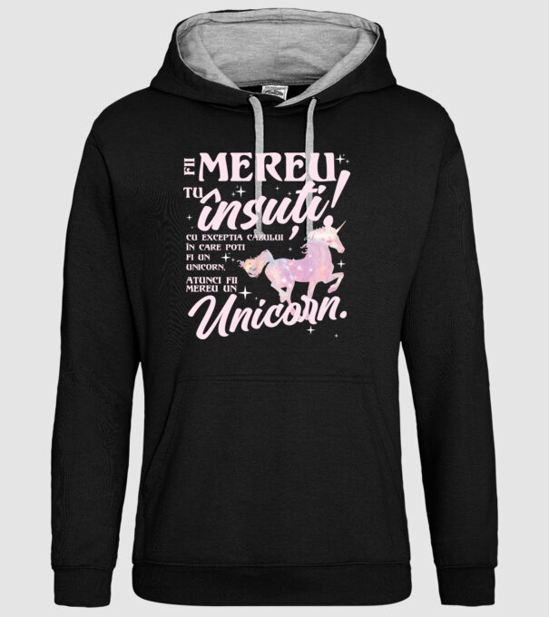 fii mereu tu însuți! cu excepția cazului în care poți fi un unicorn, atunci fii mereu un unicorn. model negru pe tricou