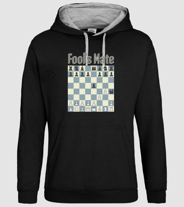 fool's mate model negru pe tricou