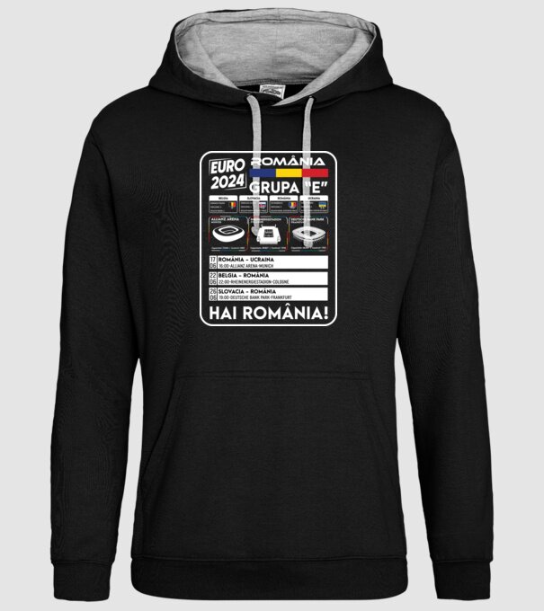 Fotbal Calendar Euro 2024 model negru pe tricou