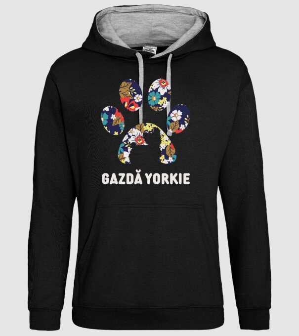 Gazdă Yorkie model negru pe tricou