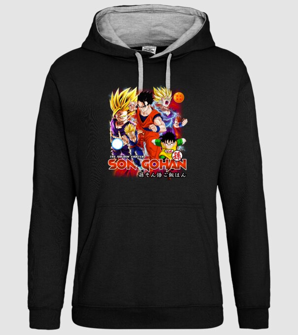 gohan dragonball model negru pe tricou