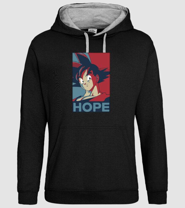 goku hope dragonball model negru pe tricou