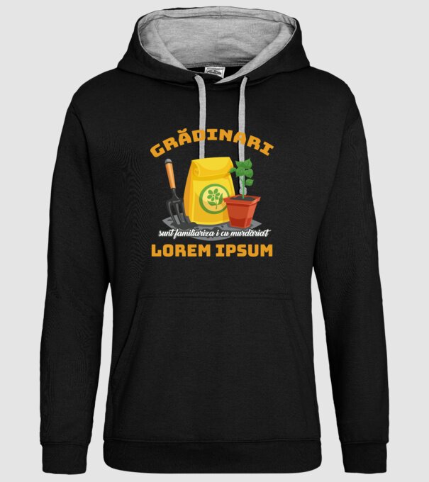 Grădinari model negru pe tricou