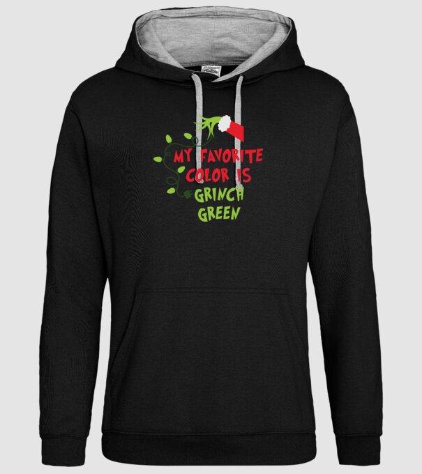 Grinch Green model negru pe tricou