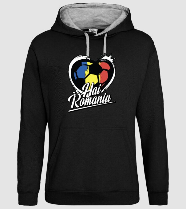 Hai romania heart model negru pe tricou