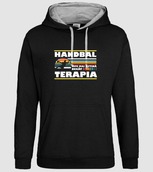 Handbal terapia model negru pe tricou