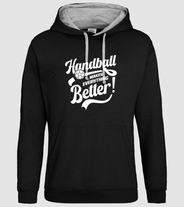 Handball makes everything better model negru pe tricou