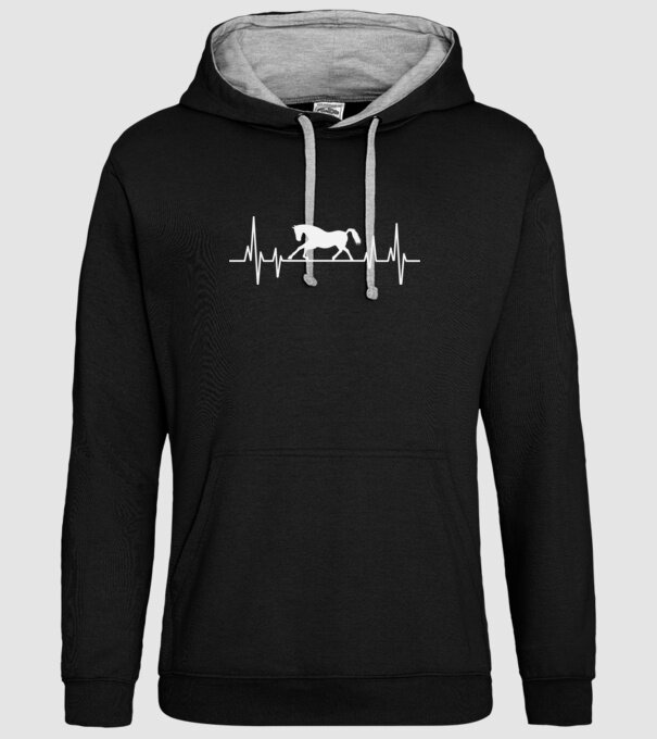horse heartbeat model negru pe tricou