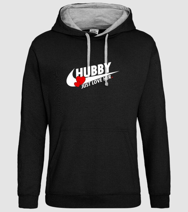 Hubby Just love her alb model negru pe tricou