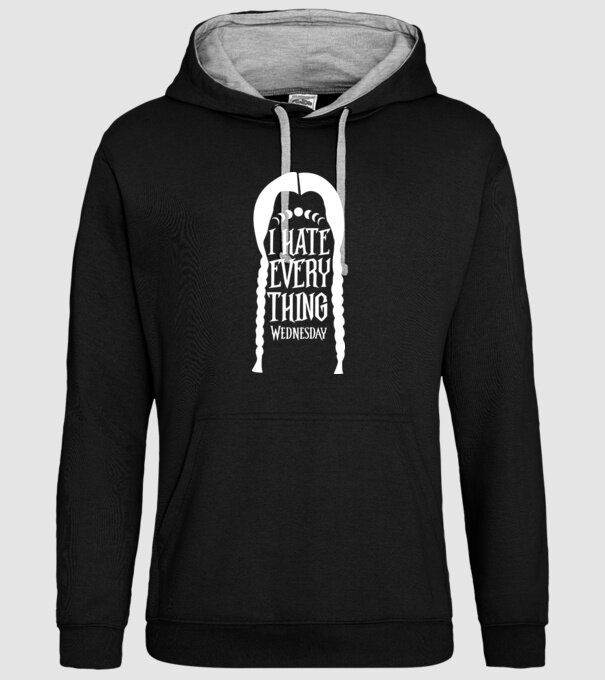 I hate everything model negru pe tricou