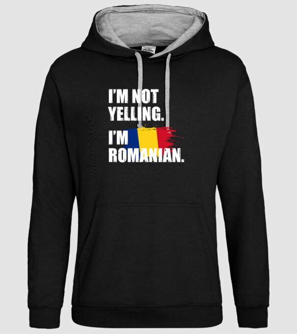 I'm not yelling model negru pe tricou