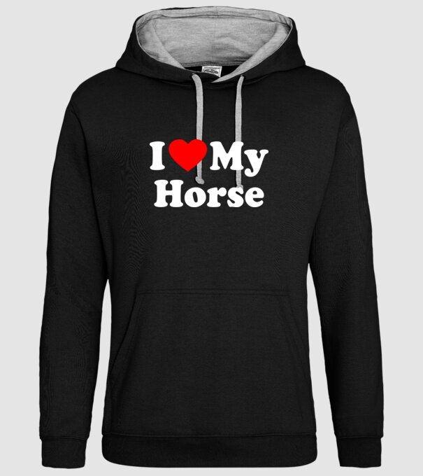 i ove my horse model negru pe tricou