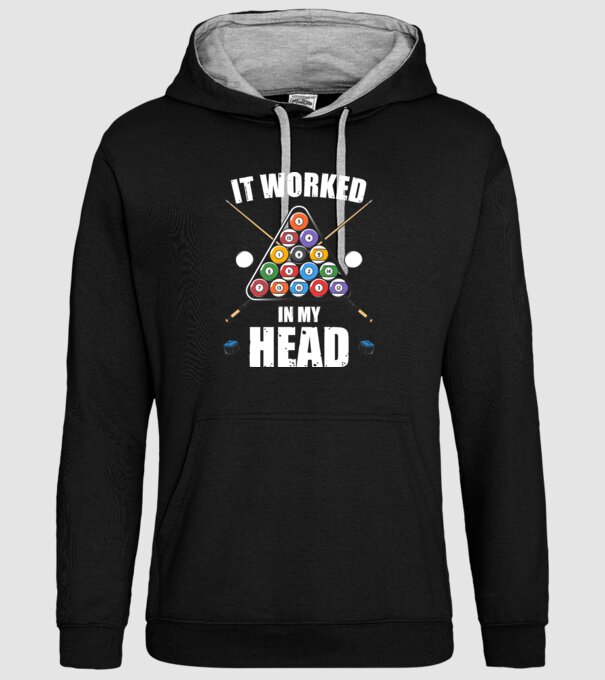 IT WORKED IN MY HEAD Biliard model negru pe tricou