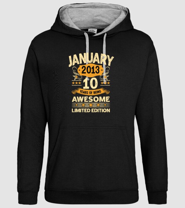 January 2013 10 years of being limited edition model negru pe tricou
