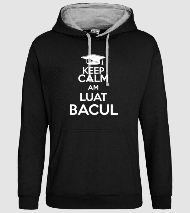 Keep calm, am luat bacul model negru pe tricou