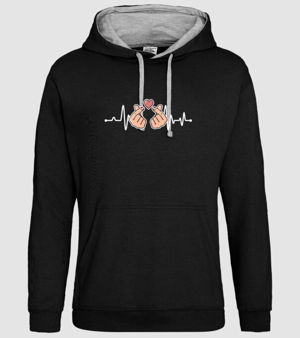 Kpop heartbeat model negru pe tricou