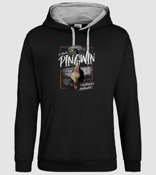 Kurwa pingwin model negru pe tricou