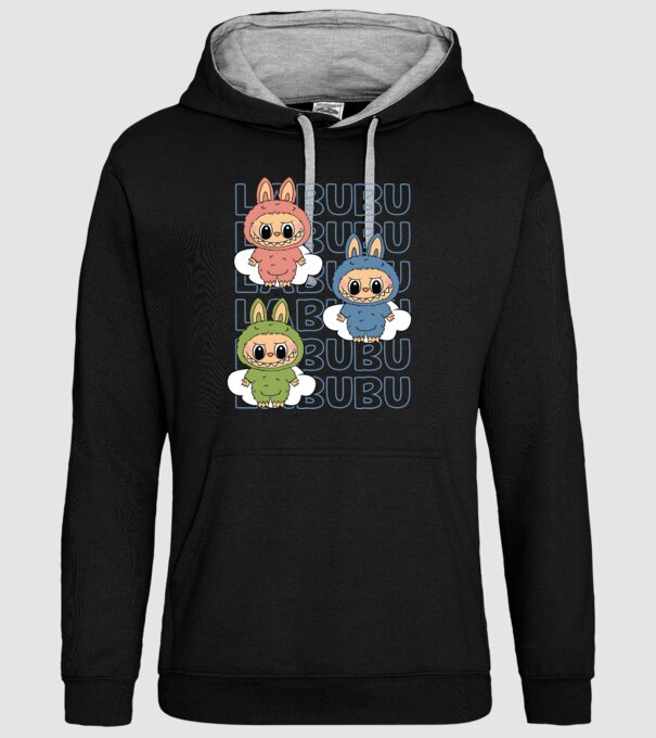 LABUBU model negru pe tricou